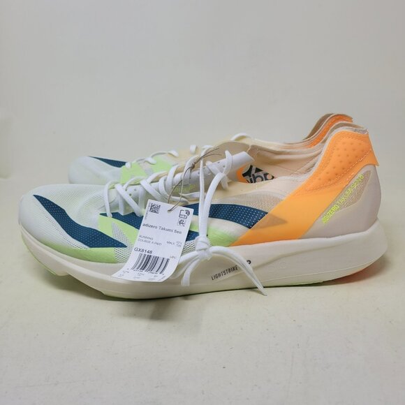 Adidas Adizero Takumi Sen 8 Running Shoes White Teal Orange GX8148 Men\'s Size 13 main image 6